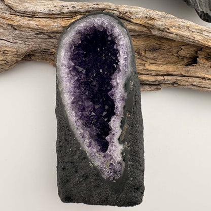 Unique Mini Perfect Uruguayan AAA+ Amethyst Cathedral Geode - 0.153 kgs / H 9cm