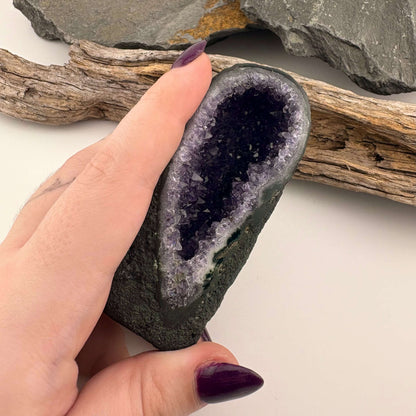 Unique Mini Perfect Uruguayan AAA+ Amethyst Cathedral Geode - 0.153 kgs / H 9cm