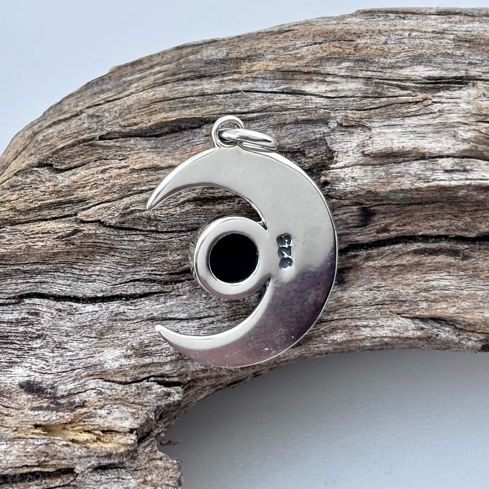 Mushroom moon pendant back