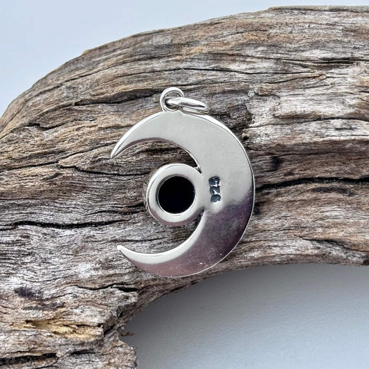 Mushroom moon pendant back