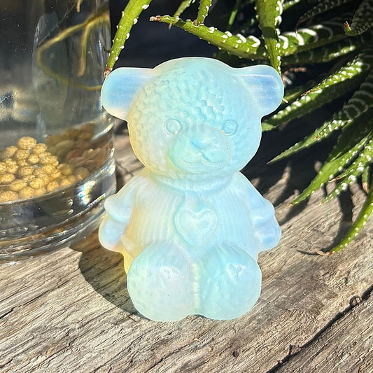 Opalite Carved Teddy Bear - 89 grams /5.5 cm