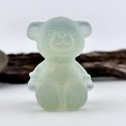 Opalite Carved Teddy Bear - 89 grams /5.5 cm