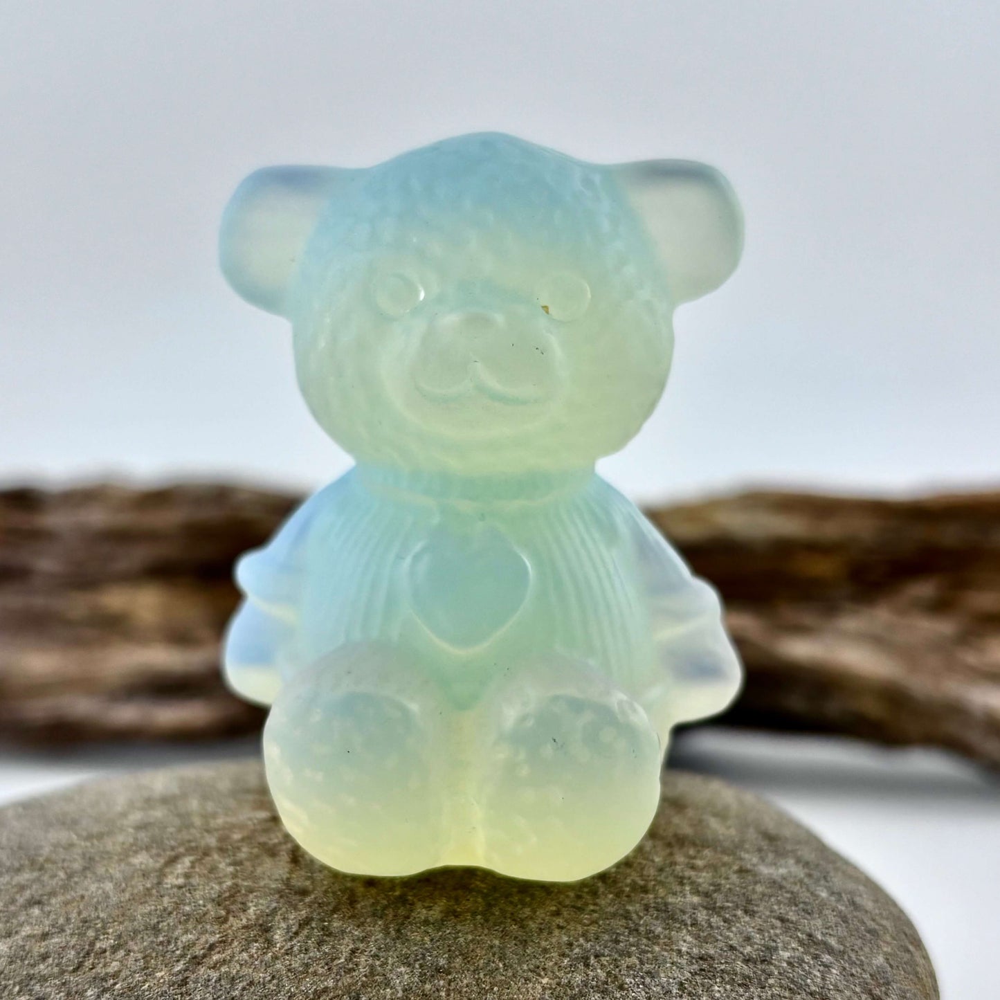 Opalite Carved Teddy Bear - 89 grams /5.5 cm