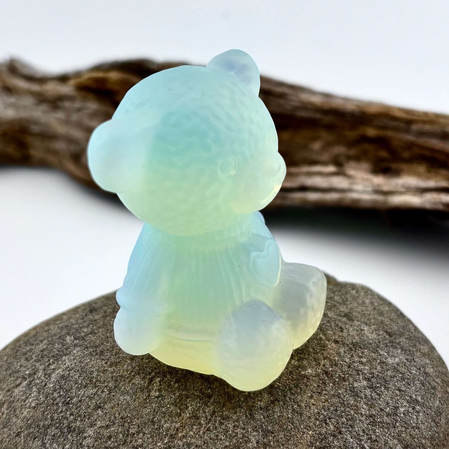 Opalite Carved Teddy Bear - 89 grams /5.5 cm
