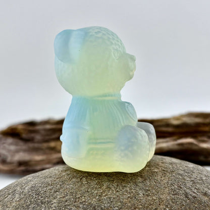 Opalite Carved Teddy Bear - 89 grams /5.5 cm