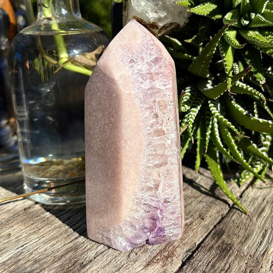 Brazilian Pink Amethyst Quartz Tower - 306 grams