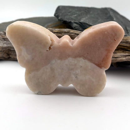 Brazilian Pink Amethyst Druzy Polished Butterfly - 200 grams / 10 cms