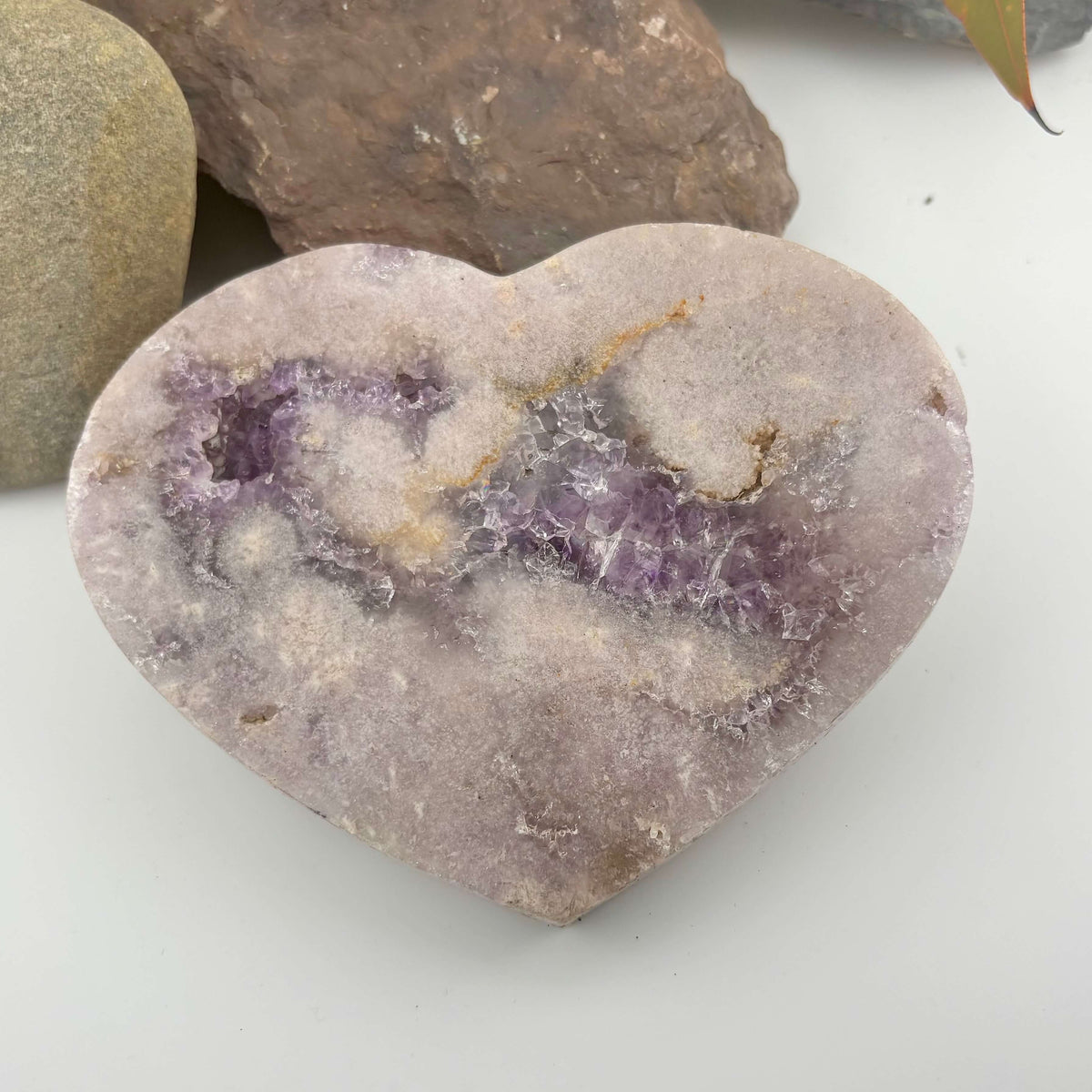Brazilian Pink Amethyst Polished Heart - 580 grams (#144)