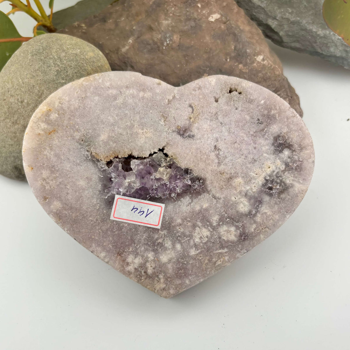 Brazilian Pink Amethyst Polished Heart - 580 grams (#144)