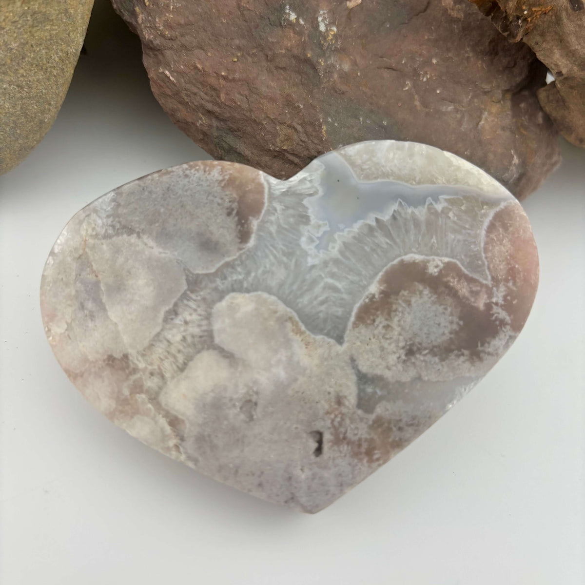 Brazilian Pink Amethyst Polished Heart - 180 grams (#19)