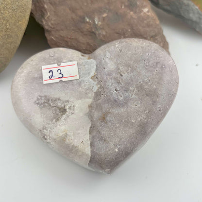 Brazilian Pink Amethyst Polished Heart - 404 grams (#23)