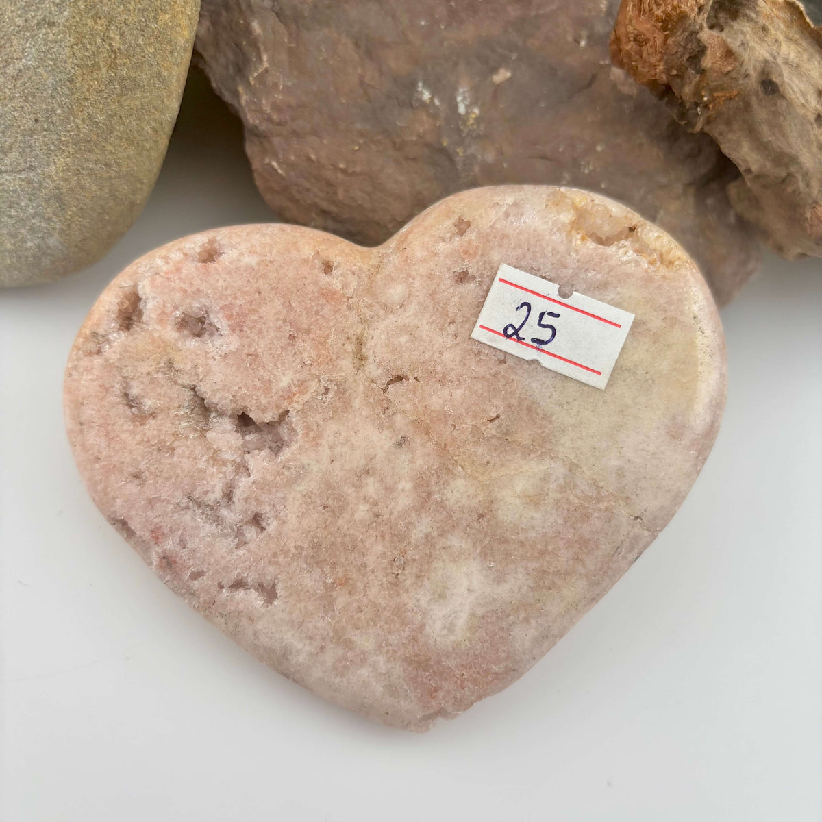 Brazilian Pink Amethyst Polished Heart - 220 grams (#25)