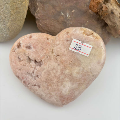 Brazilian Pink Amethyst Polished Heart - 220 grams (#25)