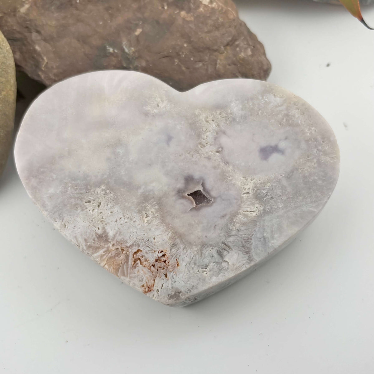 Brazilian Pink Amethyst Polished Heart - 398 grams (#31)