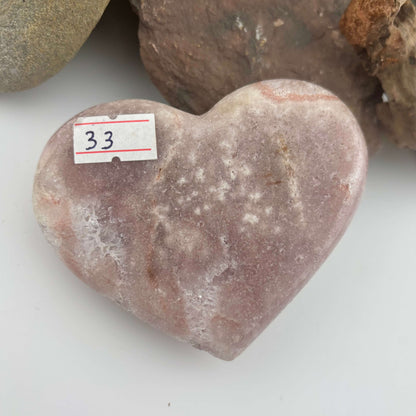 Brazilian Pink Amethyst Polished Heart - 281 grams (#33)