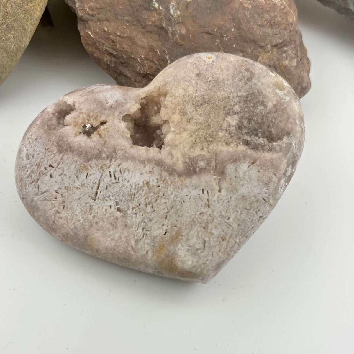 Brazilian Pink Amethyst Polished Heart - 237 grams (#48)