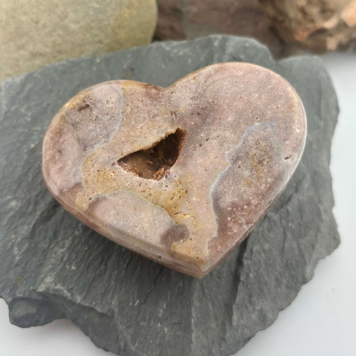 Brazilian Pink Amethyst Polished Heart - 270 grams (#96)