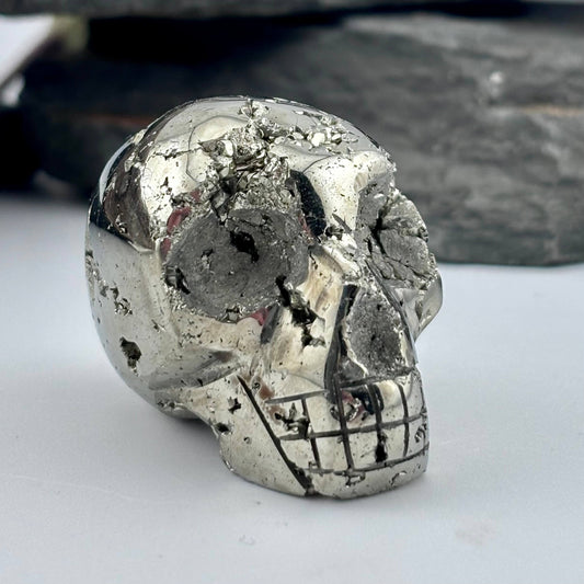Pyrite Carved Skull