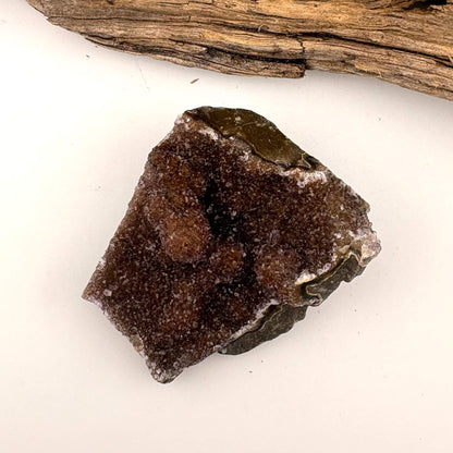 Brazilian Black Rainbow Amethyst Druzy Cluster Flat - 51 grams