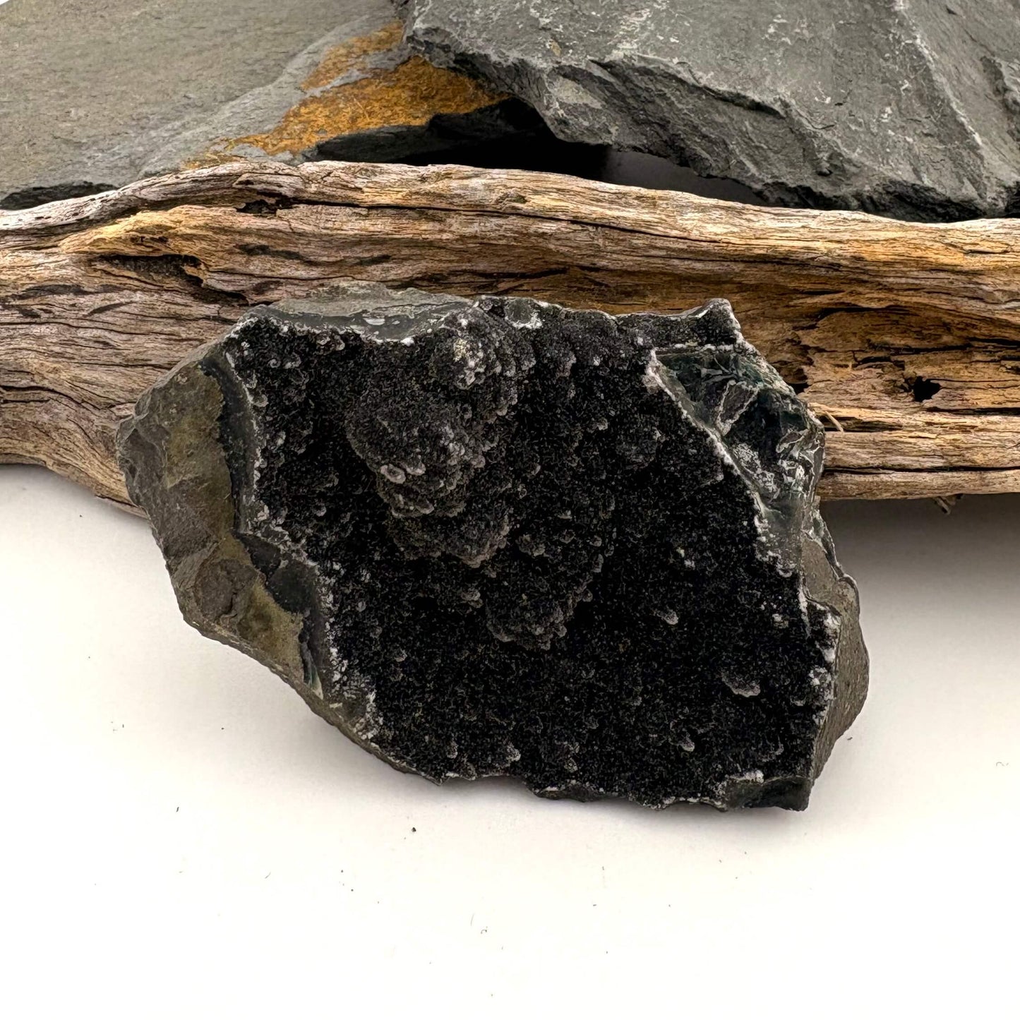 Brazilian Black Amethyst Druzy Cluster Flat - 102 grams