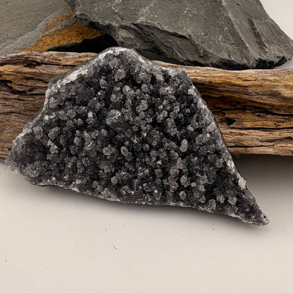 Brazilian Black Amethyst Druzy Cluster Flat - 70 gram