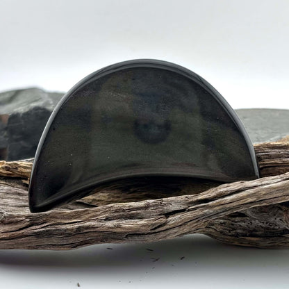 Unique Silver Obsidian Polished Moon - 90 grams / 8.1 cms