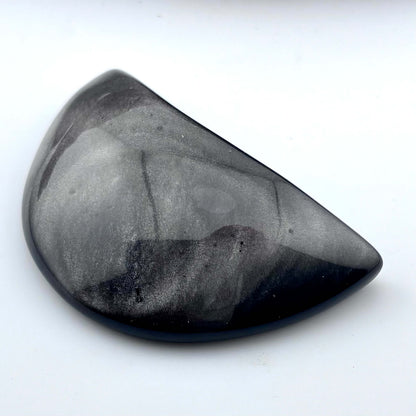 Unique Silver Obsidian Polished Moon - 90 grams / 8.1 cms