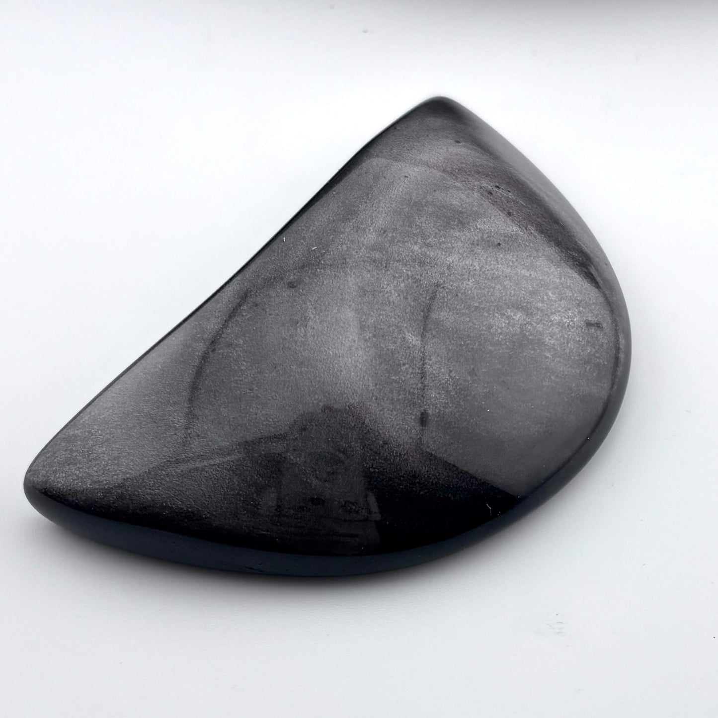 Unique Silver Obsidian Polished Moon - 90 grams / 8.1 cms