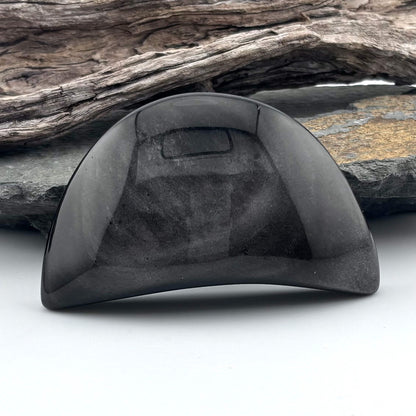 Unique Silver Obsidian Polished Moon - 90 grams / 8.1 cms