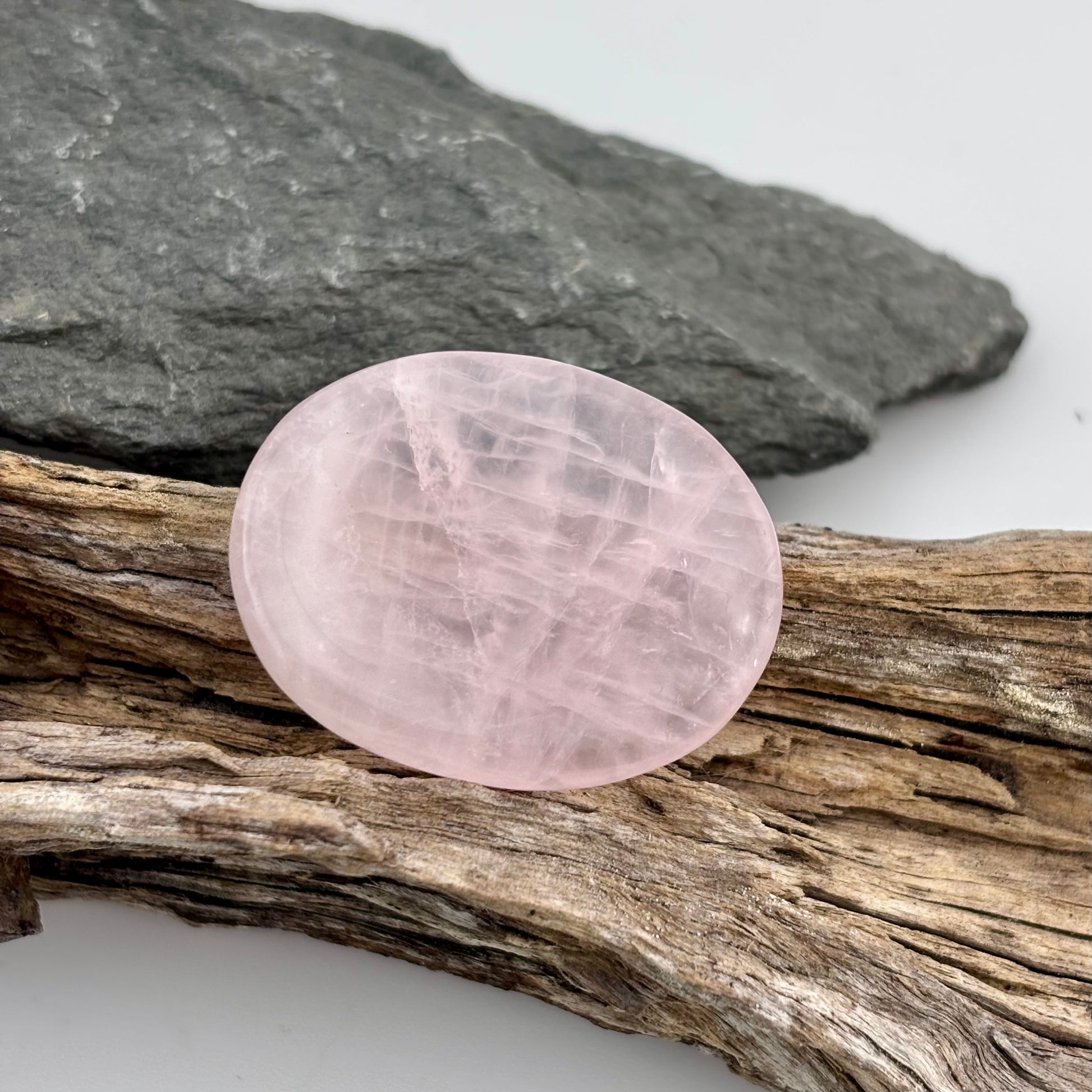 Rose Quartz Oval Worry Thumb Stone
