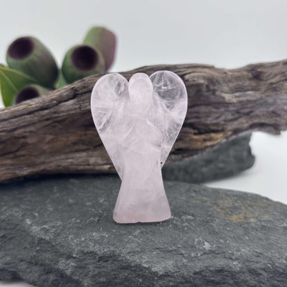 Rose Quartz Carved Angel - 5.5cm / 25 grams 