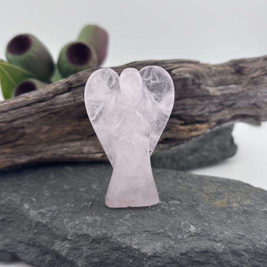 Rose Quartz Carved Angel - 5.5cm / 25 grams 