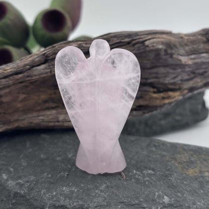 Rose Quartz Carved Angel - 5.5cm / 25 grams 