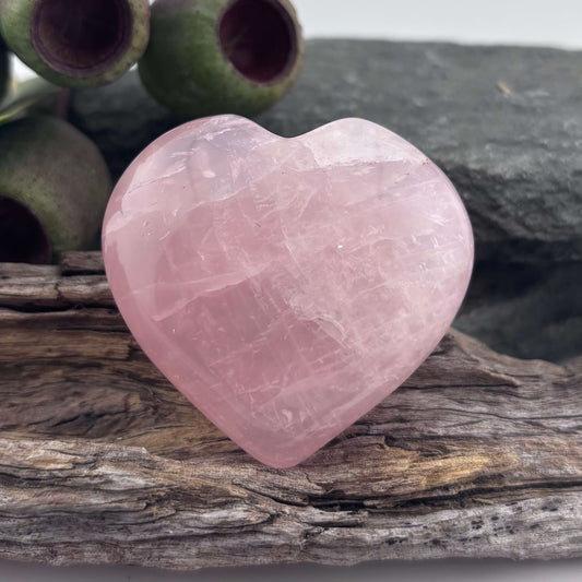Rose Quartz Puffy Heart - 84 grams (#3)