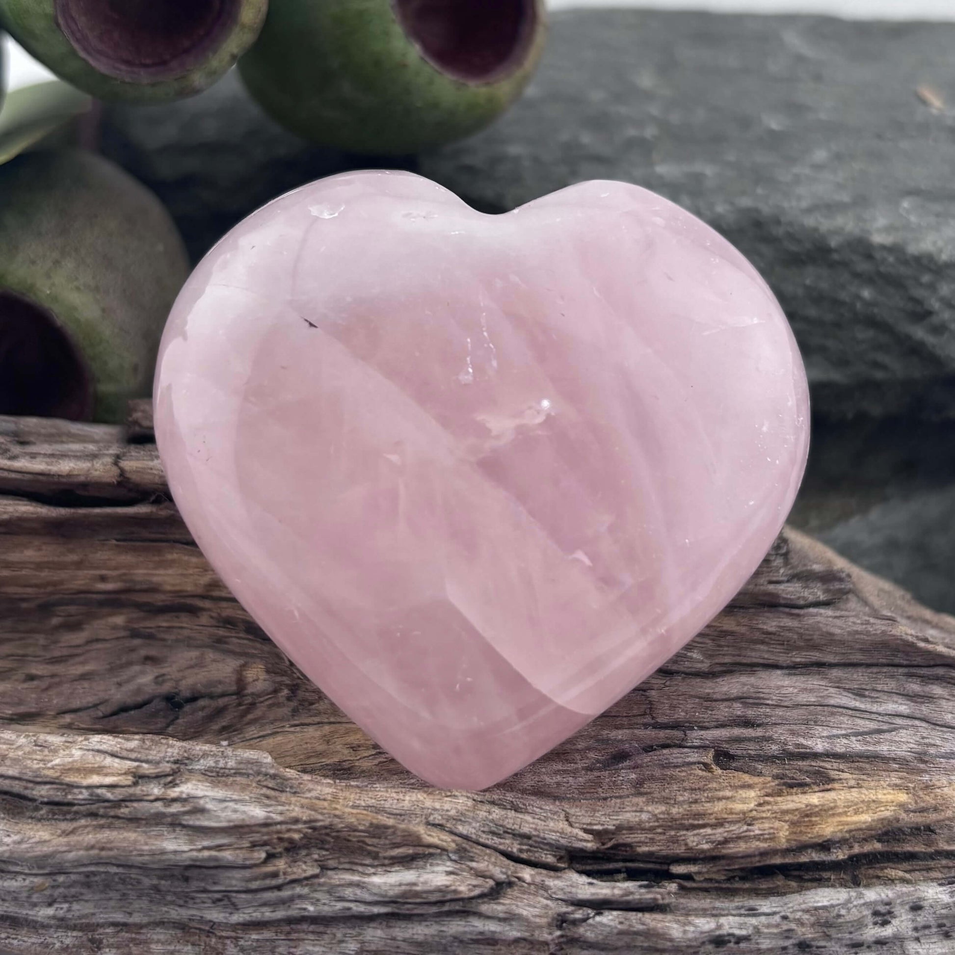 Rose Quartz Puffy Heart - 76 grams