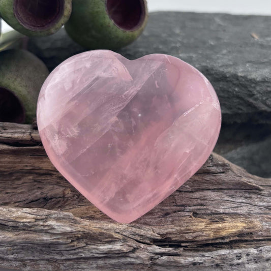 Rose Quartz Puffy Heart - 76 grams