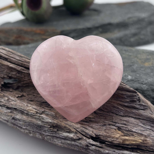 Rose Quartz Puffy Heart - 71 grams