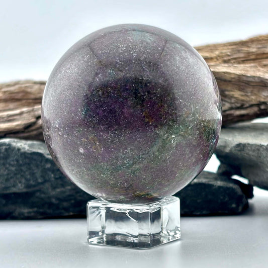 Unique Large Ruby Kyanite Sphere - 400 grams / 6 cms - With Free clear Sphere Stand