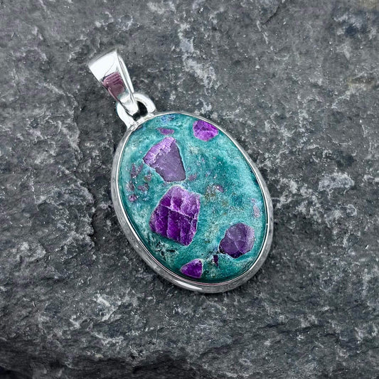 ruby zoisite pendant sterling silver