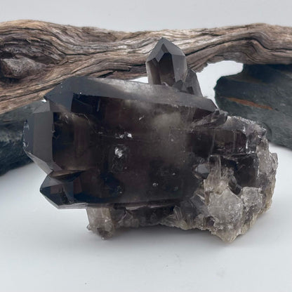 Brazilian Smoky Quartz Cluster with natural Terminator Points - 292 grams