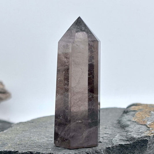Smoky Quartz Polished Hexagon Tower - 50 grams x 6.3cm