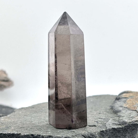 Smoky Quartz Polished Hexagon Tower - 50 grams x 6.3cm