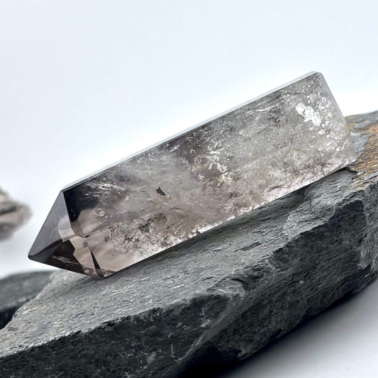 Smoky Quartz Polished Hexagon Tower - 73 grams x 8cm