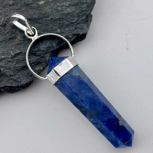 Sodalite Double Terminator Point Pendant 5cm