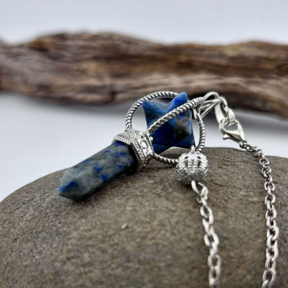 Sodalite Terminator & Merkaba Pendulum - Reiki / Healing w gift pouch