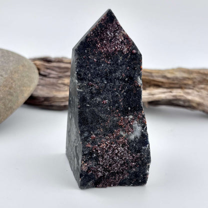 Natural Sphalerite and Garnet Druzy Tower - 171 grams / 8.5 cm