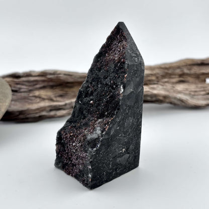 Natural Sphalerite and Garnet Druzy Tower - 171 grams / 8.5 cm