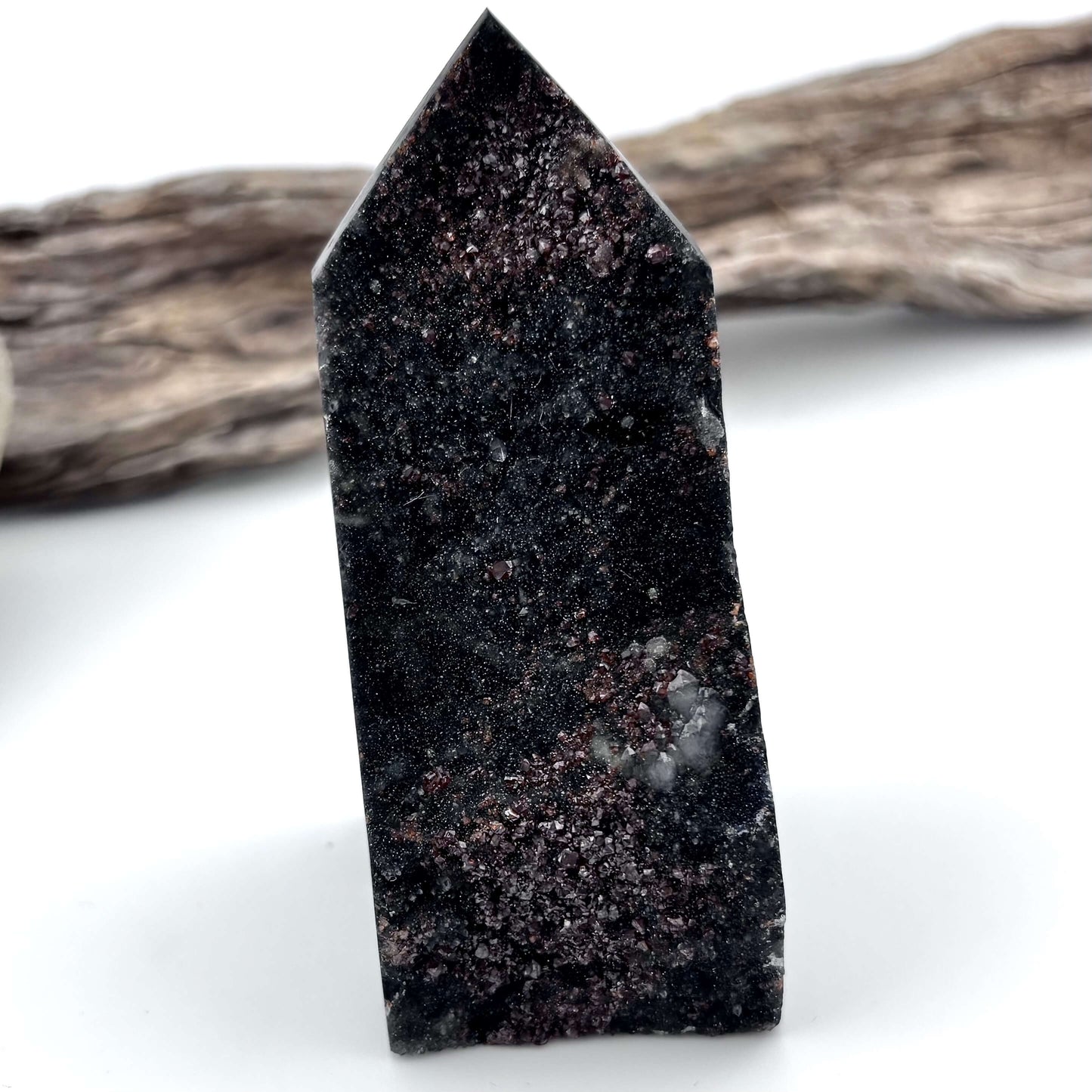 Natural Sphalerite and Garnet Druzy Tower - 171 grams / 8.5 cm