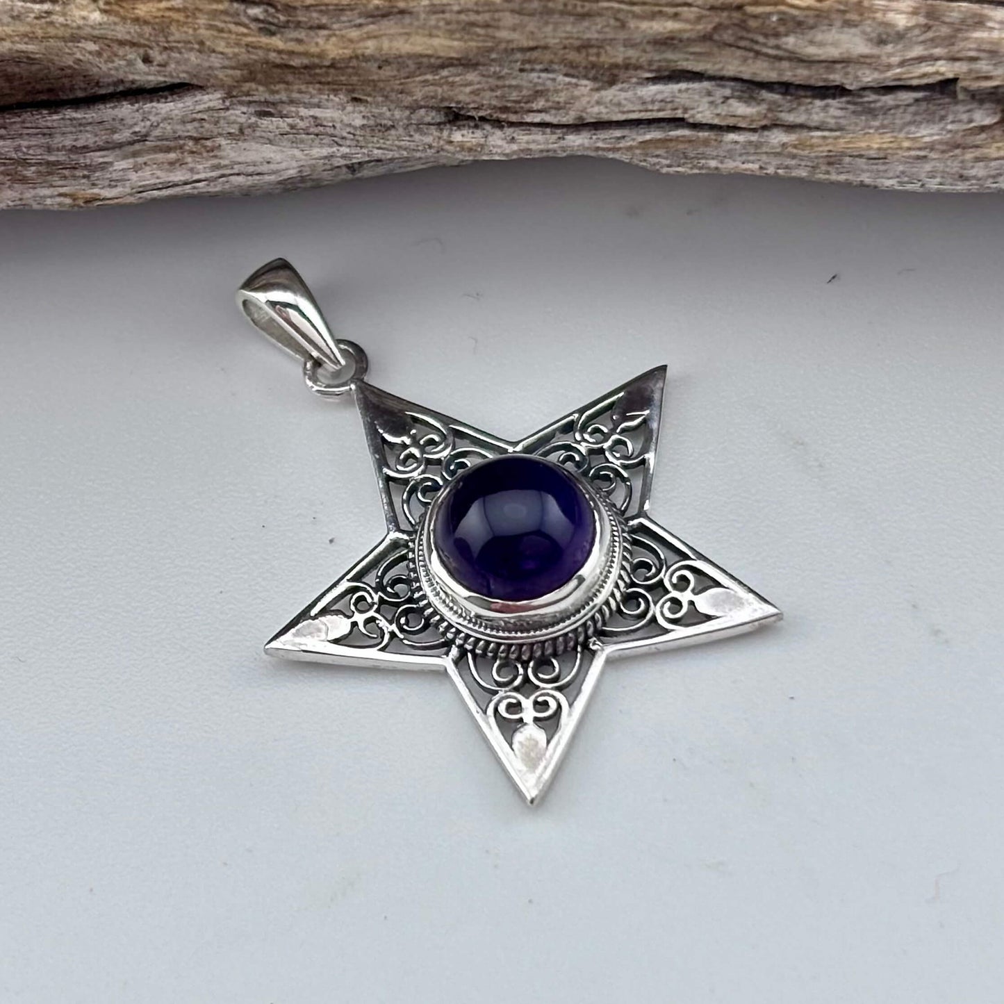 Amethyst Star Pendant Sterling Silver .925