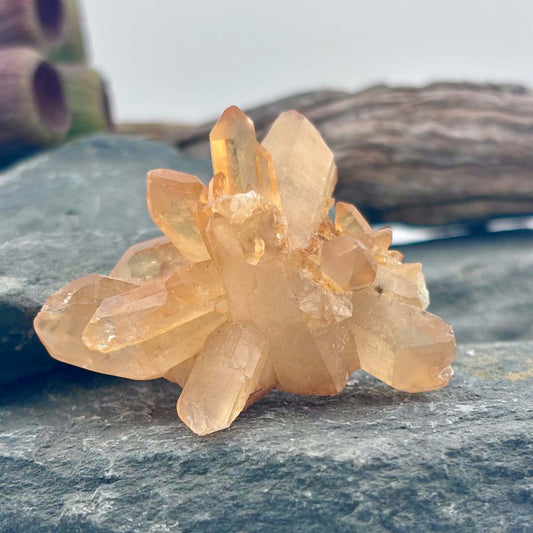 Brazilian Tangerine Quartz Cluster